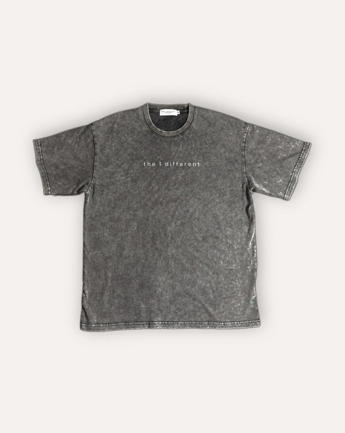 Pirate Gray the1different snow-wash tee, front