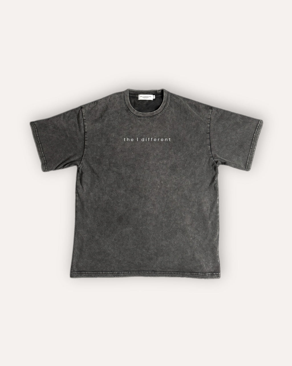 Black the1different snow-wash tee, front